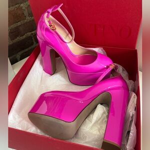 Valentino Garavani Pink Platform Heels with Ankle Strap